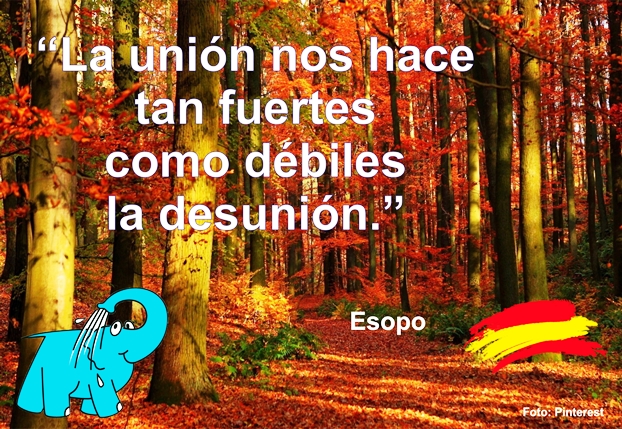 Una Enseñanza de Esopo sobre La Unión, en La Frase del Día del Centro de lavado de coches Elefante Azul de Avilés